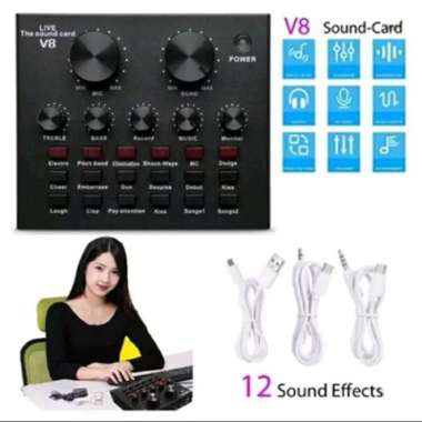 V8 Sound Card Mixer Live Broadcast Mixer Taffware Bluetooth V8 Audio USB External Soundcard Live Str
