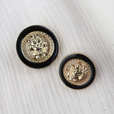 Kancing Baju Blazer Jamur Mewah Hitam Gold - Balmain Button Balmain 22mm
