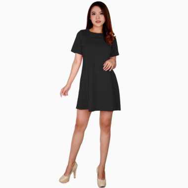 Mini Dress sexy Lengan pendek korea model terbaru - Jfashion Nesta Hitam