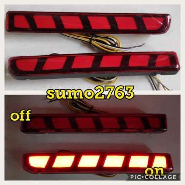 Sepasang Lampu Led Bumper Belakang/Reflektor Rush Terios 2014-2017 - Merah