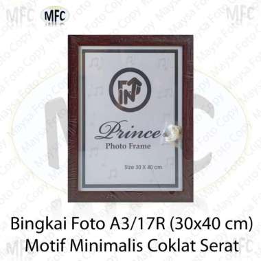 bingkai/pigura ukuran 30x40 full minimalis hitam dan putih Coklat Serat