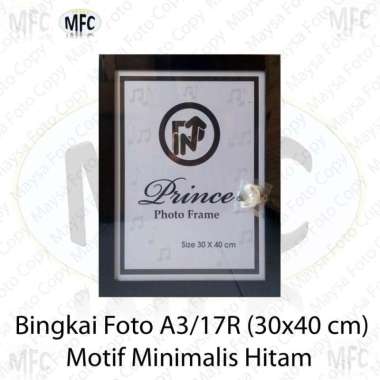 bingkai/pigura ukuran 30x40 full minimalis hitam dan putih Hitam