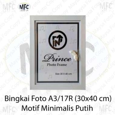 bingkai/pigura ukuran 30x40 full minimalis hitam dan putih Putih