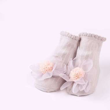 OEM ONE-P218 Kaos Kaki Anak Bayi Perempuan Antislip Motif Bunga / Kaus Kaki Baby Motif Timbul Socks 