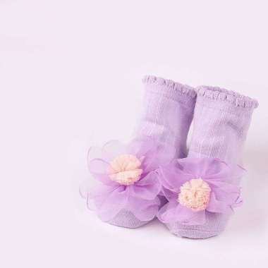 OEM ONE-P218 Kaos Kaki Anak Bayi Perempuan Antislip Motif Bunga / Kaus Kaki Baby Motif Timbul Socks