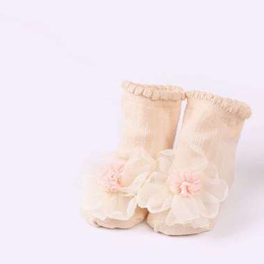 OEM ONE-P218 Kaos Kaki Anak Bayi Perempuan Antislip Motif Bunga / Kaus Kaki Baby Motif Timbul Socks 