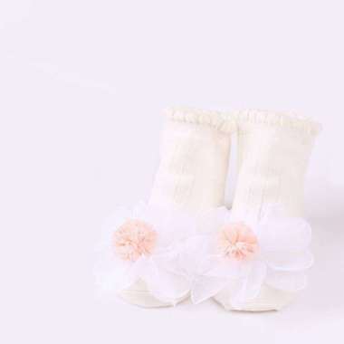 OEM ONE-P218 Kaos Kaki Anak Bayi Perempuan Antislip Motif Bunga / Kaus Kaki Baby Motif Timbul Socks 