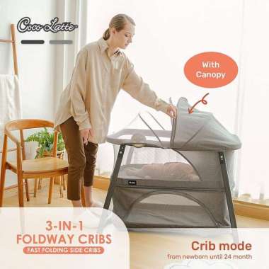 Box Bayi Baby Box Tempat Tidur Bayi Cocolatte 8868 3 In 1 Foldway Cribs Fast Folding roman grey