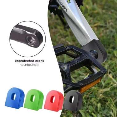 Cover Crankset Sepeda Bicycle Crankset Crank Protective Sleeve Cover Merah