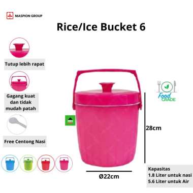 Termos Nasi Es Maspion 6 Liter Merah