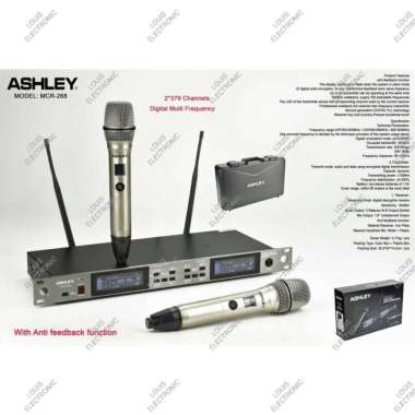 Mic Microphone Wireless ASHLEY MCR 268 MCR268 Handheld + Koper ORI