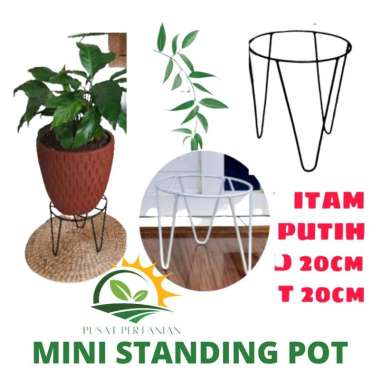 STANDING POT MINI TINGGI 20 CM tatakan pot bunga rak pot tanaman hias PUTIH