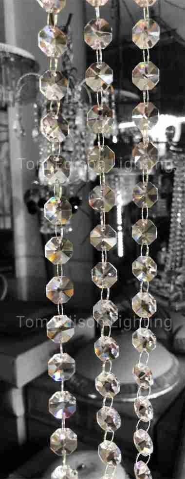 Rangkaian Kristal Gantung Ronce Manik Warna Color Dekorasi Tirai Lampu Transparan - Ring Gold