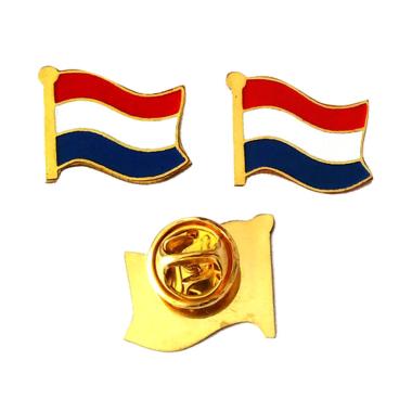 Mulyocreative Hollands Belanda Pin Bendera [2 pcs] Emas