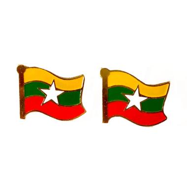 Mulyocreative Pin Bendera Myanmar Bros [2 pcs] Emas
