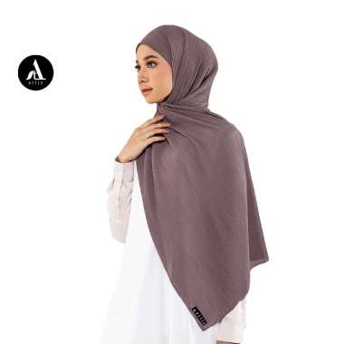 Artie Pashmina Plisket Full Hijab Ceruty Babydoll Premium Hazelnut