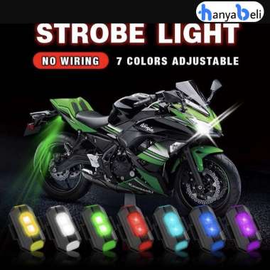 HanyaBeli Lampu LED Kedip Sepeda Motor Mobil Pesawat RGB Strobo 7 Warna USB