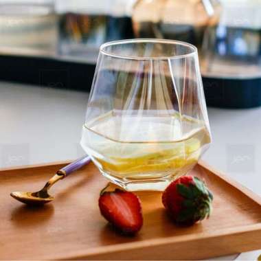Jen Gelas Cafe Gelas Juice Gelas Hexagonal 300ML / Gold Rim 250ML / Rainbow 250ML Gold Rim 250ml