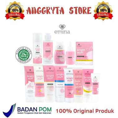 EMINA Bright Stuff Series / Paket Mencerahkan Wajah / Emina Face Wash / Face Toner / Moisturizer / C