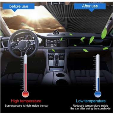 Pelindung Panas Kaca Depan Mobil Grand Max Otomatis Lipat Sun Shade