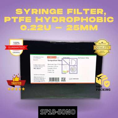 Syringe Filter, PTFE Hydrophobic Membran, 0.22, Diam. 25 mm, Sterile