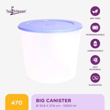 Toples Twin Tulipware Big Cannister 12.500 ml Blue Diamond