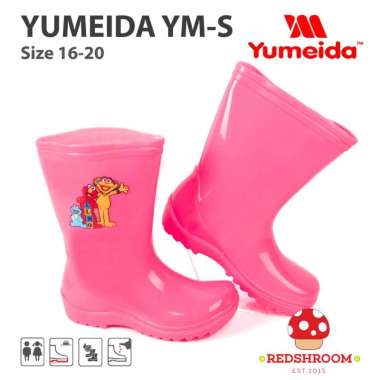 Sepatu Boot Anak YUMEIDA YM-S Sepatu Boot Karet Motif Glossy 20 ungu