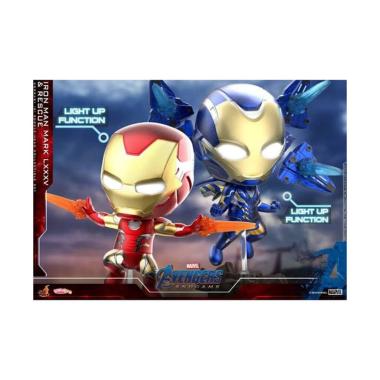 Hot Toys HT COSB650 Cosbaby Iron Man Mark LXXXV and Rescue Light Up Action Figures