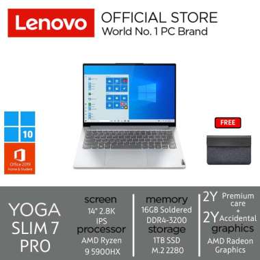 Lenovo Yoga Slim 7 Pro 45ID 14ACH5 Ultrabook [Ryzen 9 5900HX/16GB/1TB SSD/14"2.8K/Win 10 Home + OHS 