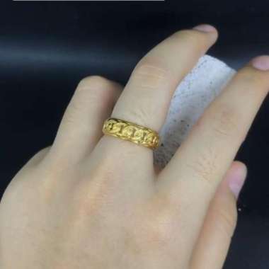 cincin emas asli model rante rantai kadar 700 70% 18k 22 2gram 10 11 1 0,5-0,55gr