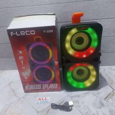 Speaker Bluetooth Double Speaker Bass Mp3 USB Player Fleco F 3288