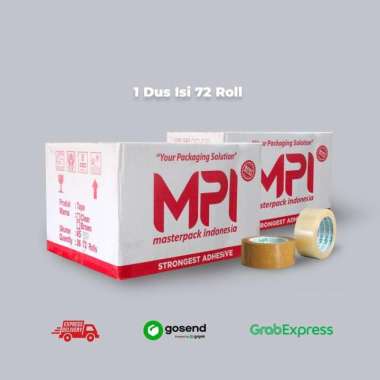 Lakban Bening - Lakban Cokelat MPI Ekomonis 100 Yard Gojek-Grab 1 DUS Bening