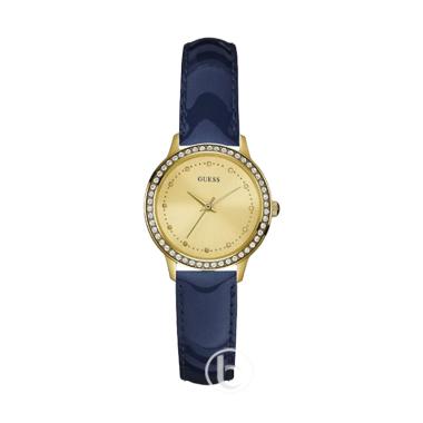 GUESS Chelsea W648L9 Crystal Bezel Original Jam Tangan Wanita Blue Gold
