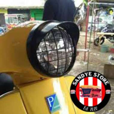Pet Grill Lamp/Topi Lampu Vespa S125, S150, LX, Primavera, Sprint, GTS LX Coating Hitam