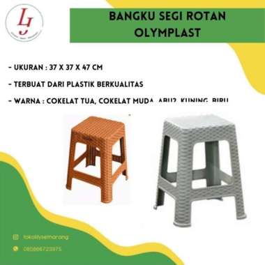 Kursi Segi Rotan Olymplast / Kursi Bakso Olymplast Abu