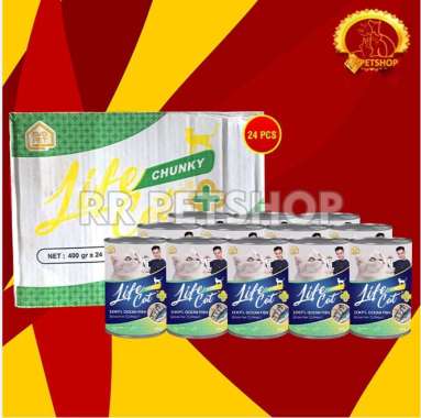 Makanan Kucing Life cat Plus Wet Food Kaleng Grosir Dus 24Pcs 400gr CHUNCKY