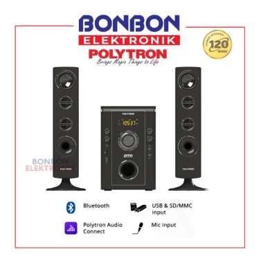 Polytron Multimedia Speaker PMA 9526 /B Karaoke Bluetooth Radio FM