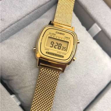 CASIO LA-670 Mesh Bracelet Gold Vintage Original Jam Tangan Wanita