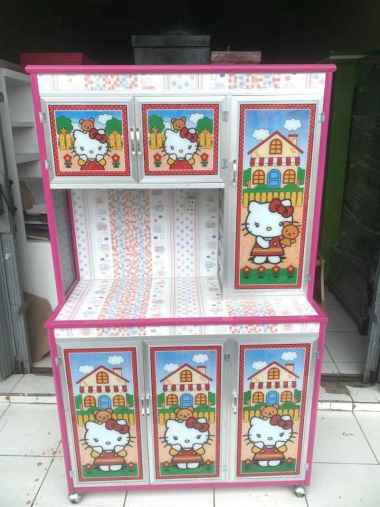 rak piring alumunium pintu 3 roda