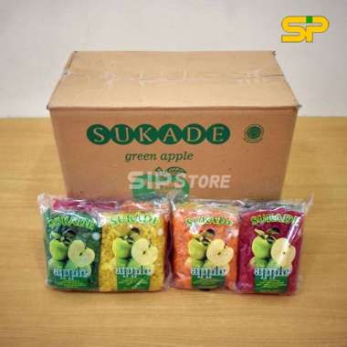 SUKADE GREEN APPLE MIX / Manisan Pepaya / Hiasan Kue / Manisan Buah Kering @40x250GR - 10 KG