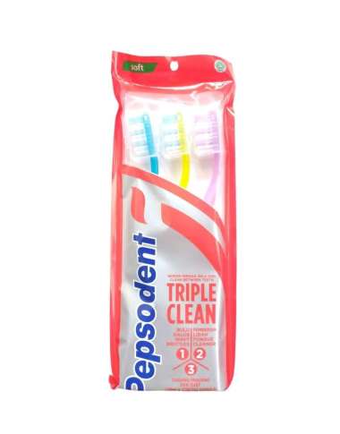 Sikat Gigi Pepsodent Triple Clean Soft Multipack Isi 3