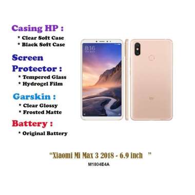 Xiaomi Mi Max 3 2018 - 6.9 inch - Case - Screen Protector - Battery - Dll Tempered Glass
