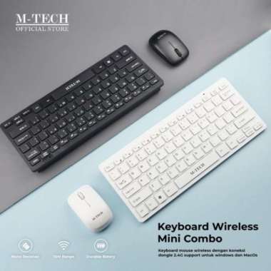 M-Tech Keyboard Mini Mouse Wireless Combo STK03 MTech 2.4GHz Hitam