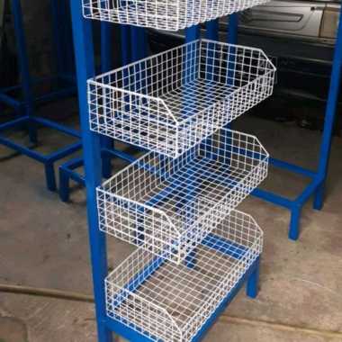 Rak ciki toko pakai roda biru