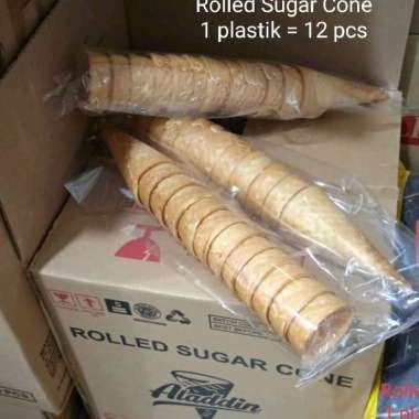 Cup Cone Rolled Sugar Aladdin (1 plastik = 12 pcs) / Corong Es / Cup Cone Es Krim