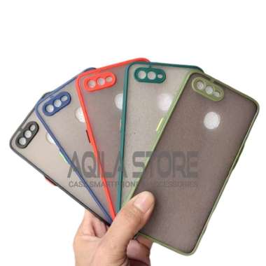 Case Aero Realme 2 ( Model : RMX1805, RMX1809 ) Semi Hardcase Fuse Transparan Dove Merah