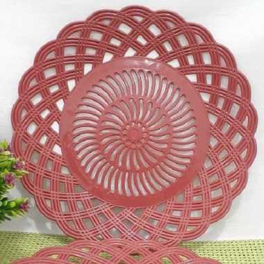 Piring anyaman plastik / piring nasi uduk / piring rotan 6PCS