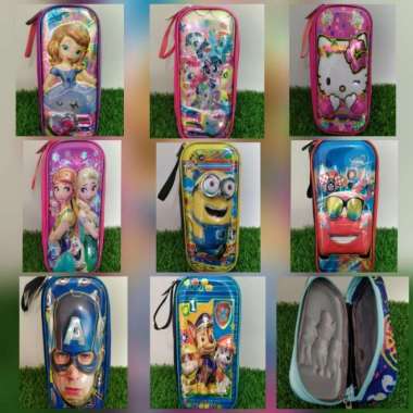 Tempat Kotak Pensil Pencil Case Model Smiggle Anak Laki Perempuan Multicolor