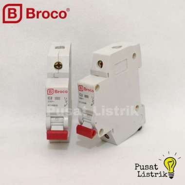 MCB 1 Phase 2A Broco Pemutus Arus Listrik 2 Ampere Broco