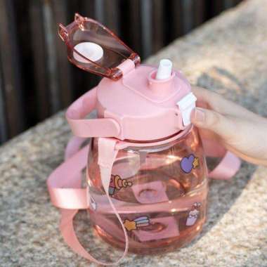 Botol Minum Anak Gemoy Viral 1.3 Liter Gradasi FREE STIKER 2D&3D 102-1Pink 1.3L